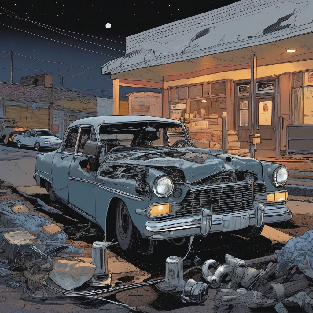 Mechanic inspecting engine components after a long drive