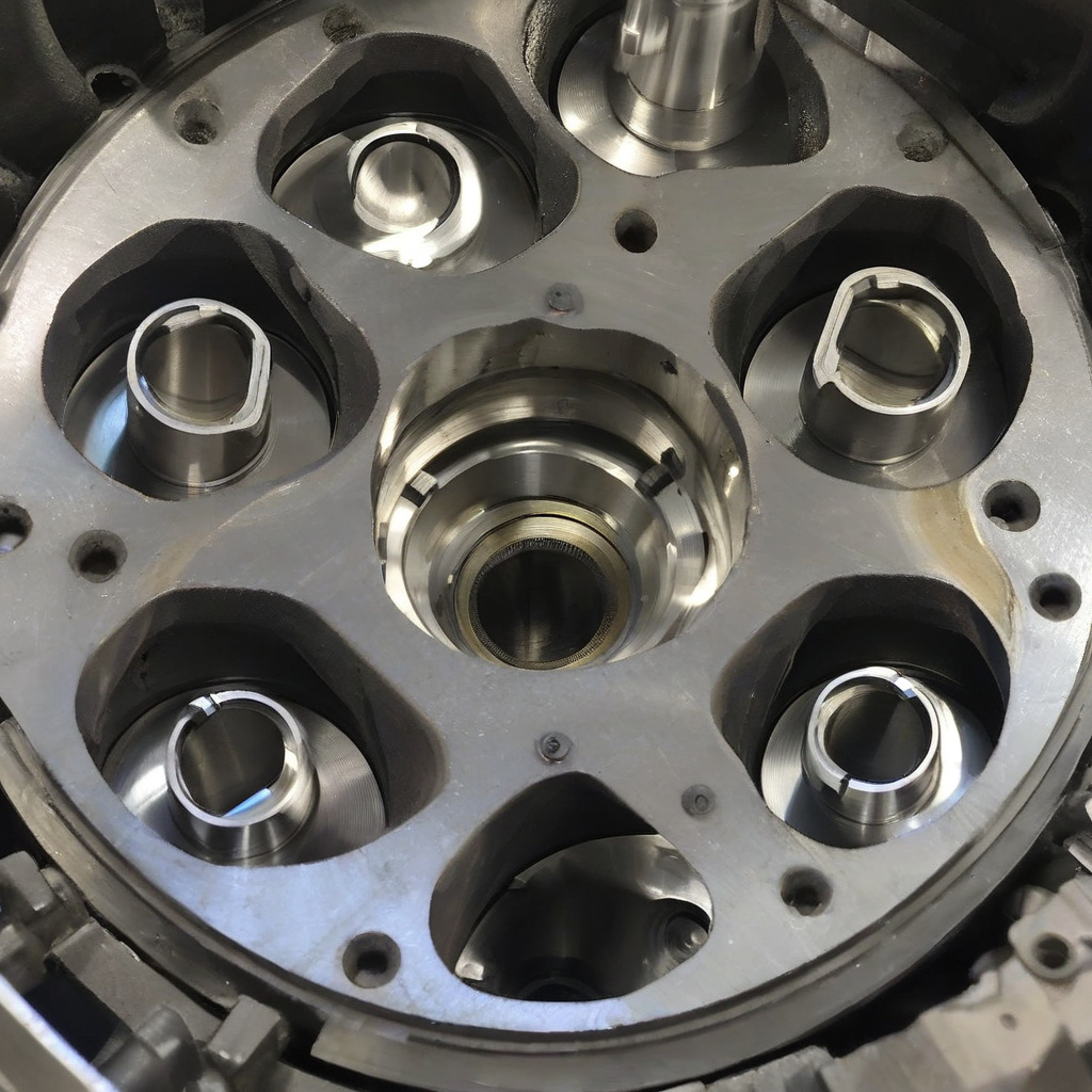 Workshop performing diagnostics on clicking engine