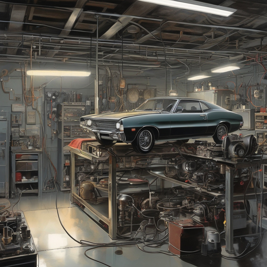 Technician inspecting timing chain area after engine noise diagnosis