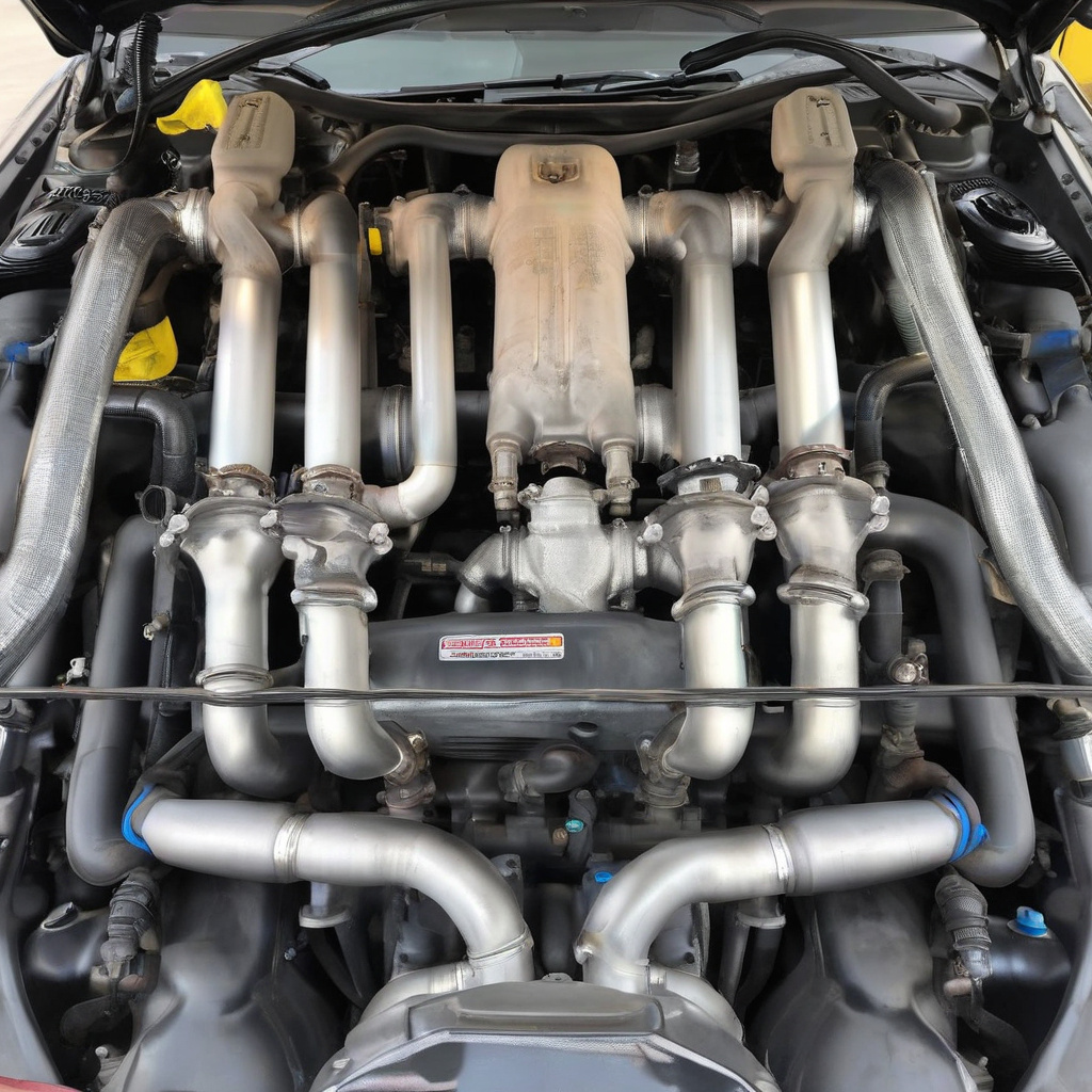 Close-up of mount wear and exhaust shield during diagnostic check