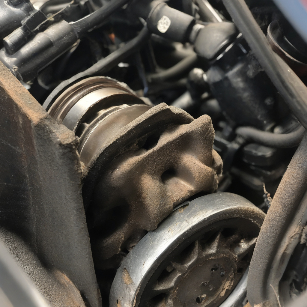 Service technician testing engine mount performance in a workshop