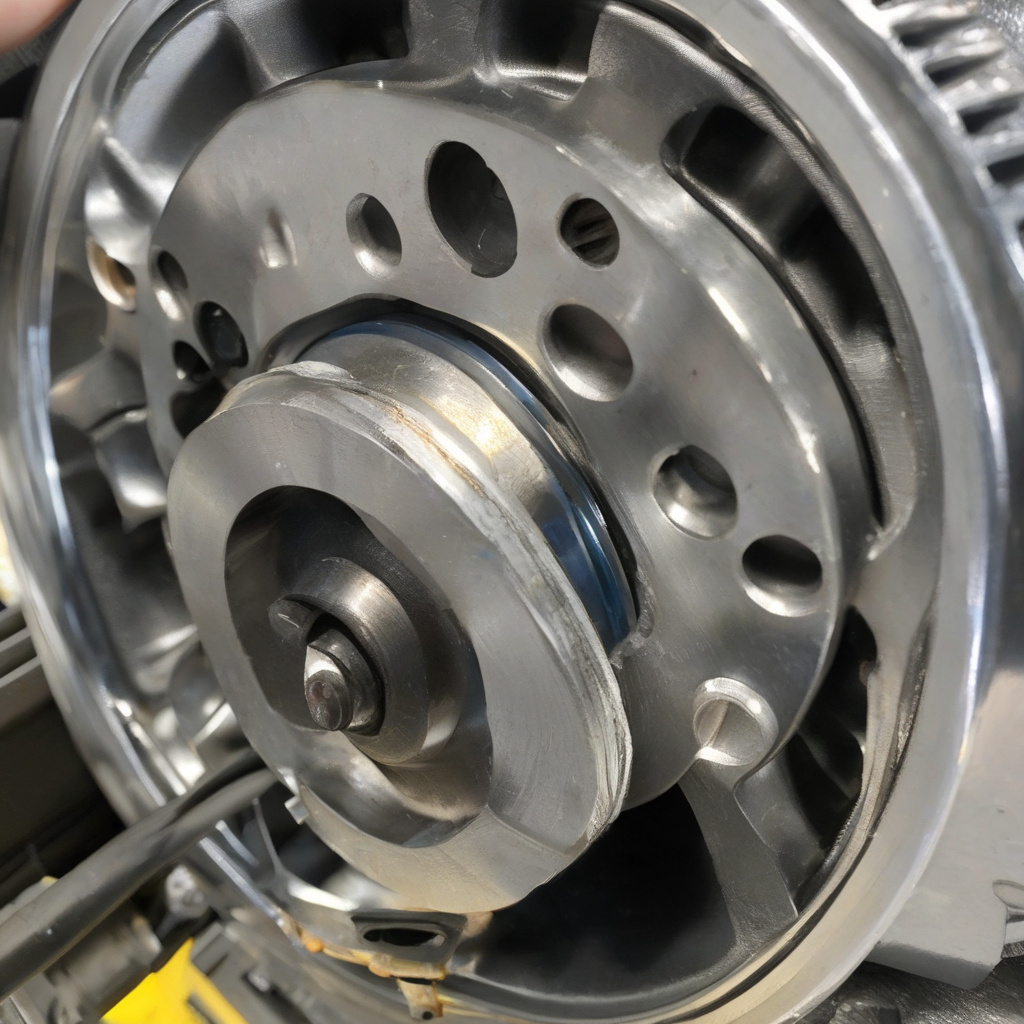 Auto technician repairing engine mounts for vibration Auto technician repairing engine mounts for vibration