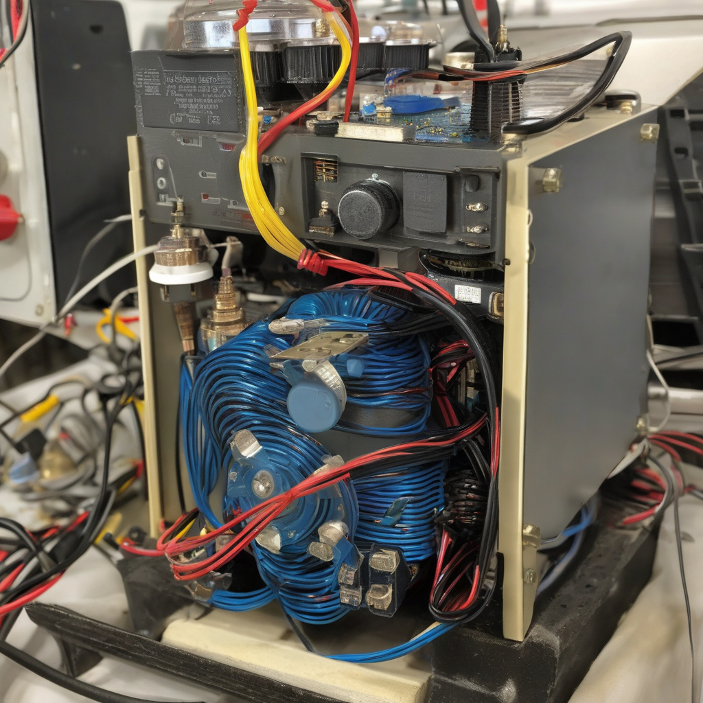 Modern car electrical tests in garage