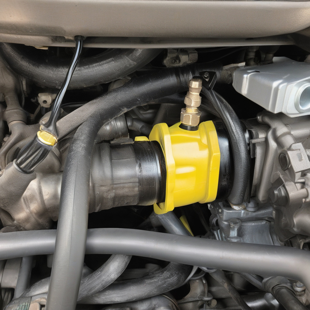 Workshop inspection after coolant temperature warning Mechanic examining engine after overheating event