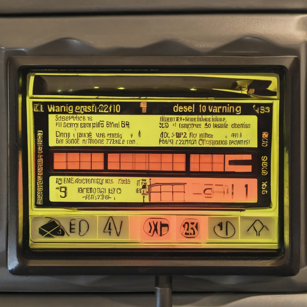 Diesel car dashboard warning lights during diagnostics