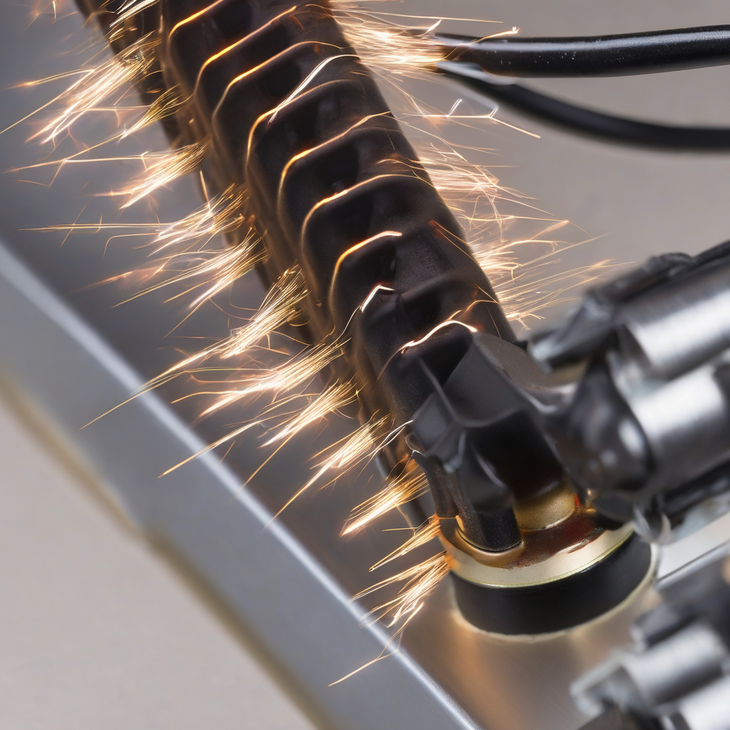 Mechanic inspecting ignition coil after warning light triggered during acceleration